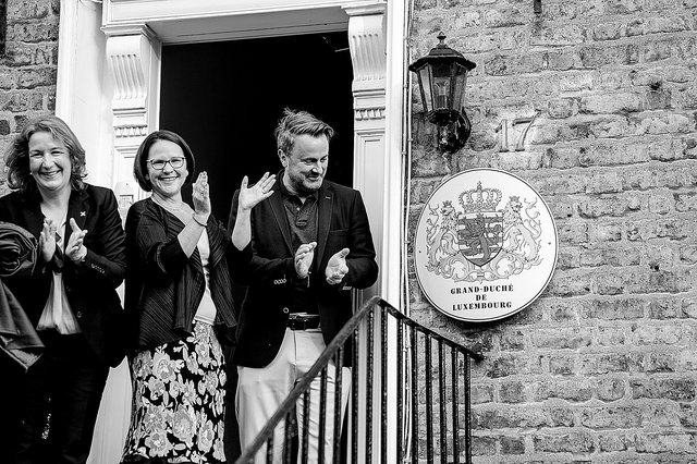 L’ambassadrice Florence Ensch, la ministre des Finances Yuriko Backes et le Premier Xavier Bettel lundi  à Dublin