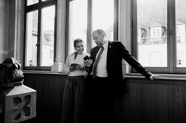 Alexandra Schoos mit Tom Weidig (l.) und Fernand Kartheiser