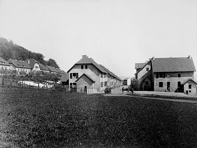 Cité « im gelben Bommert » à Schifflange, 1915-1922, réalisée pour l’ARBED par la société SAMOD. Photo tirée de l’ouvrage d’Anto